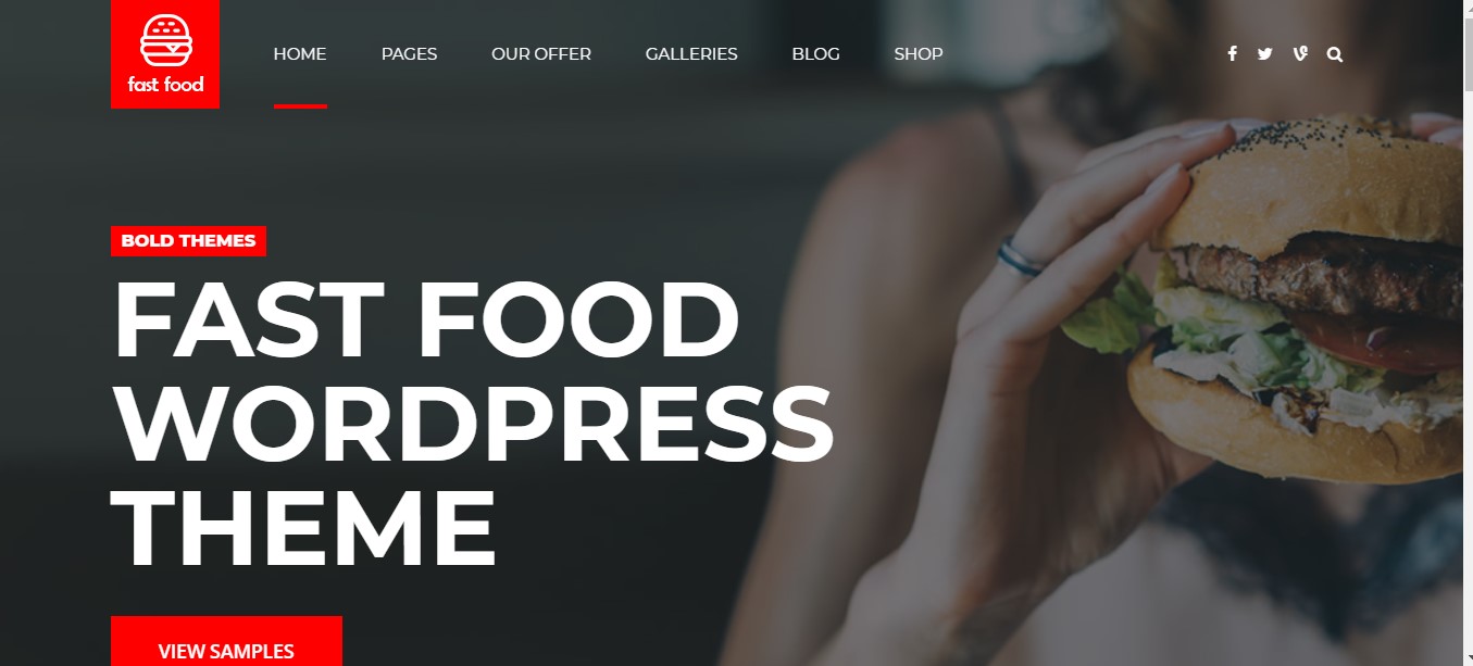 Mẫu website cho nhà hàng Fastfood