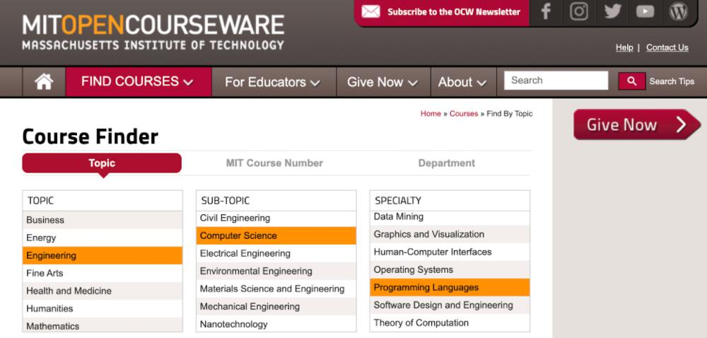 Học lập trình online miễn phí MIT Open Courseware