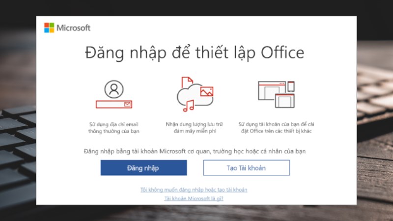 đăng nhập và microsoft office 365